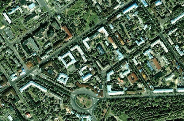 Центр Петрозаводска. Снимок из космоса